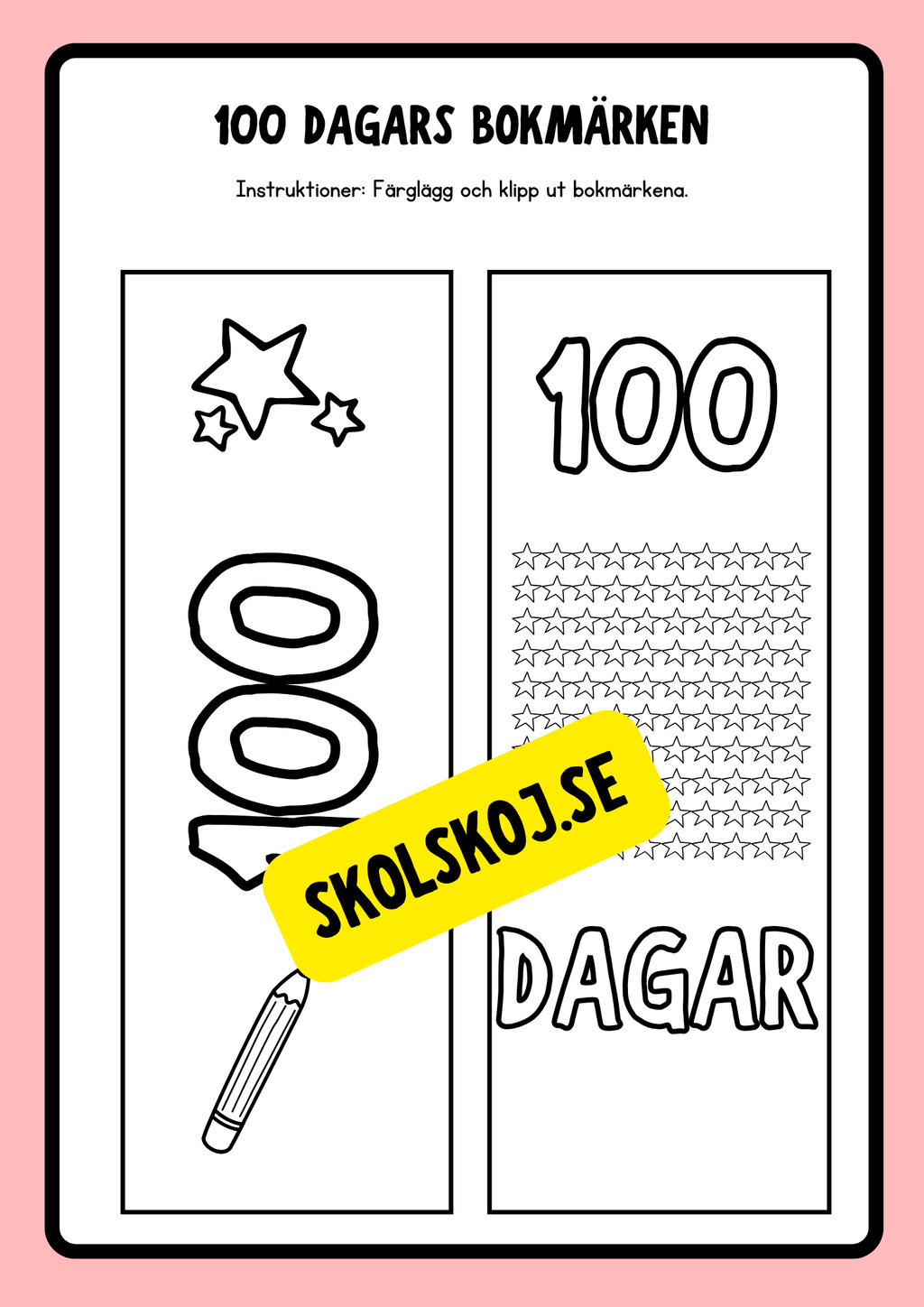 100 dagar i skolan - Häfte