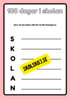 100 dagar i skolan - Häfte