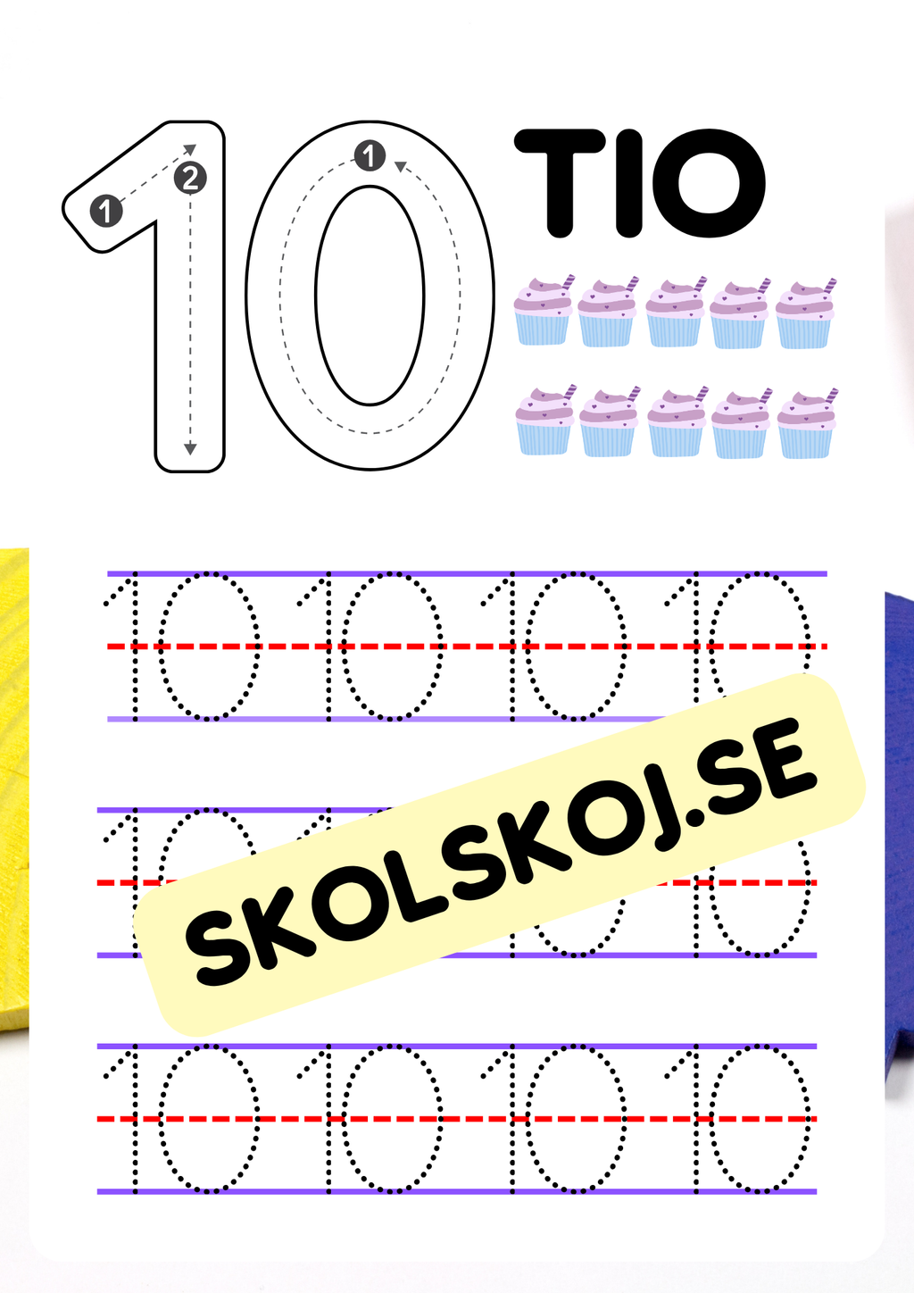 Jag lär mig skriva siffror - 1 - 10