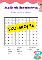 Jag lär mig läsa och skriva - Tema: Leksaker