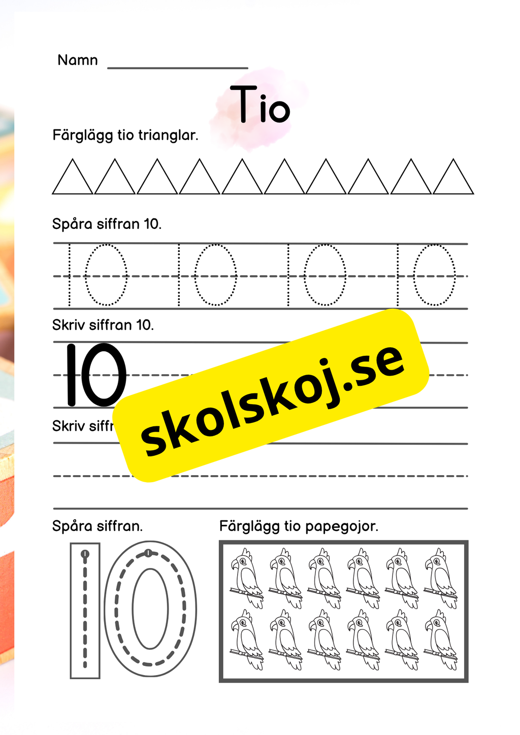 Vi lär oss siffror 1 - 10 - Häfte