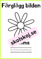 Färglägg bilderna - Skriv ordet
