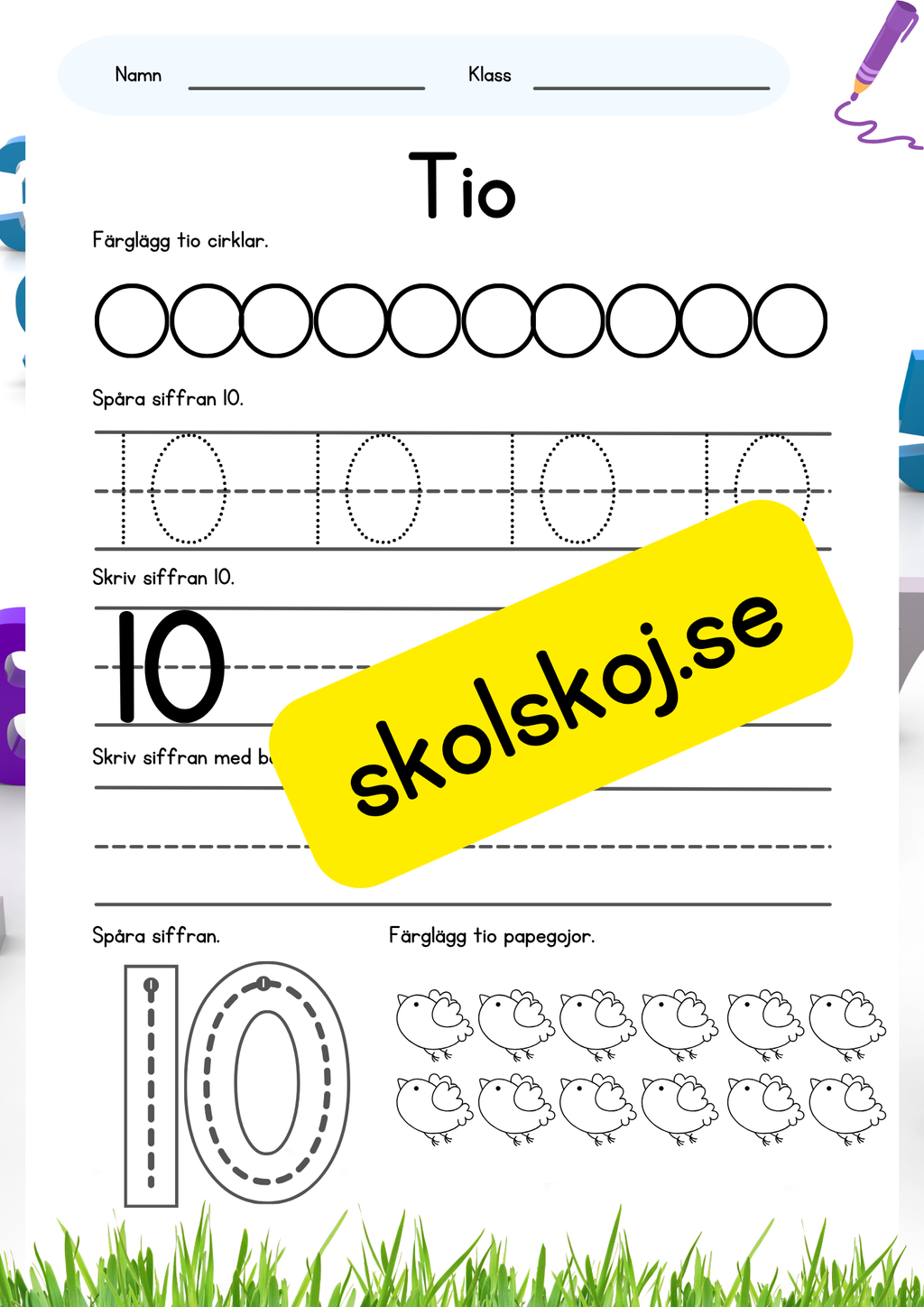 Skriv siffrorna Fk - Åk2