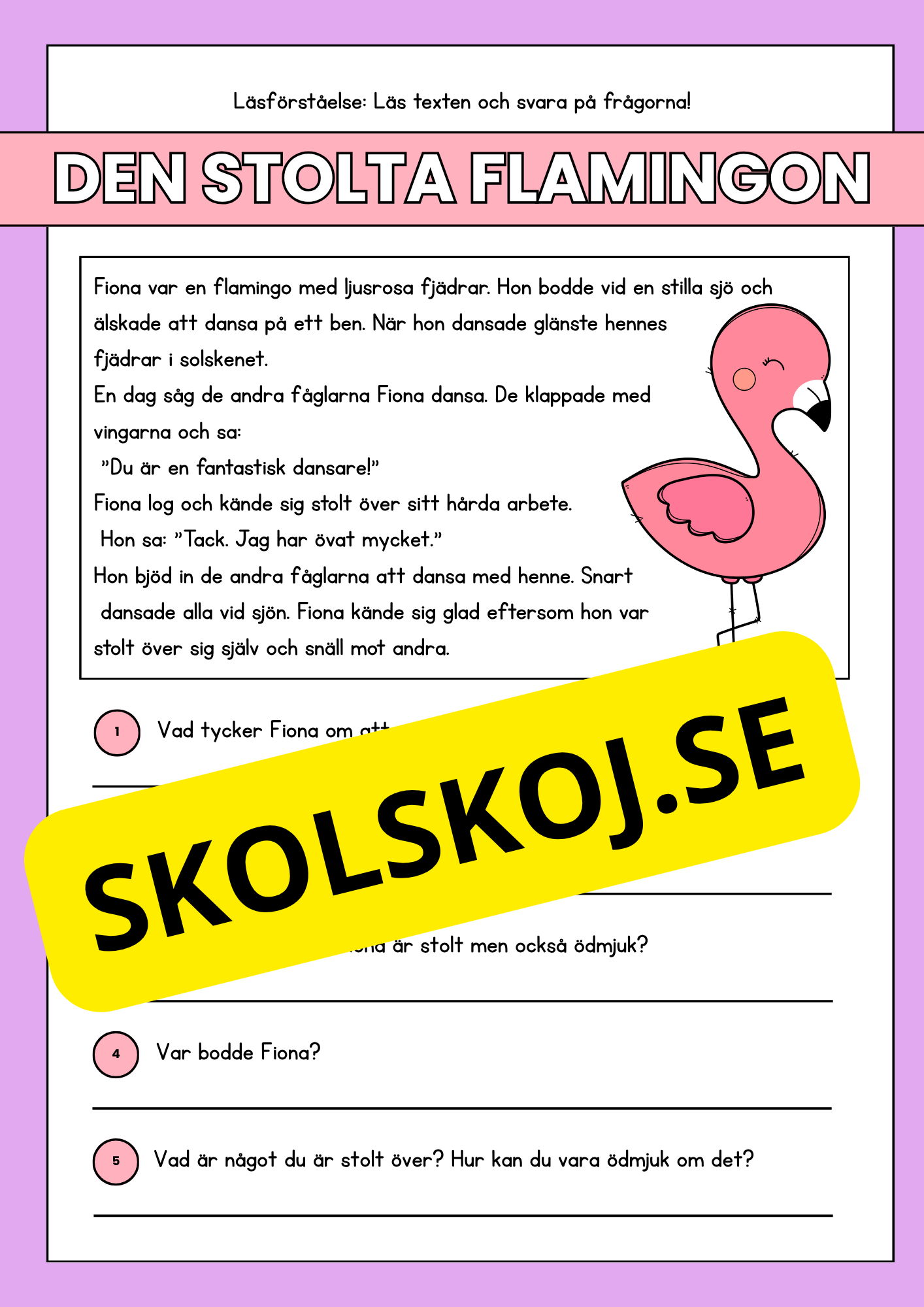 Läsförståelse - Djur- 14 texter
