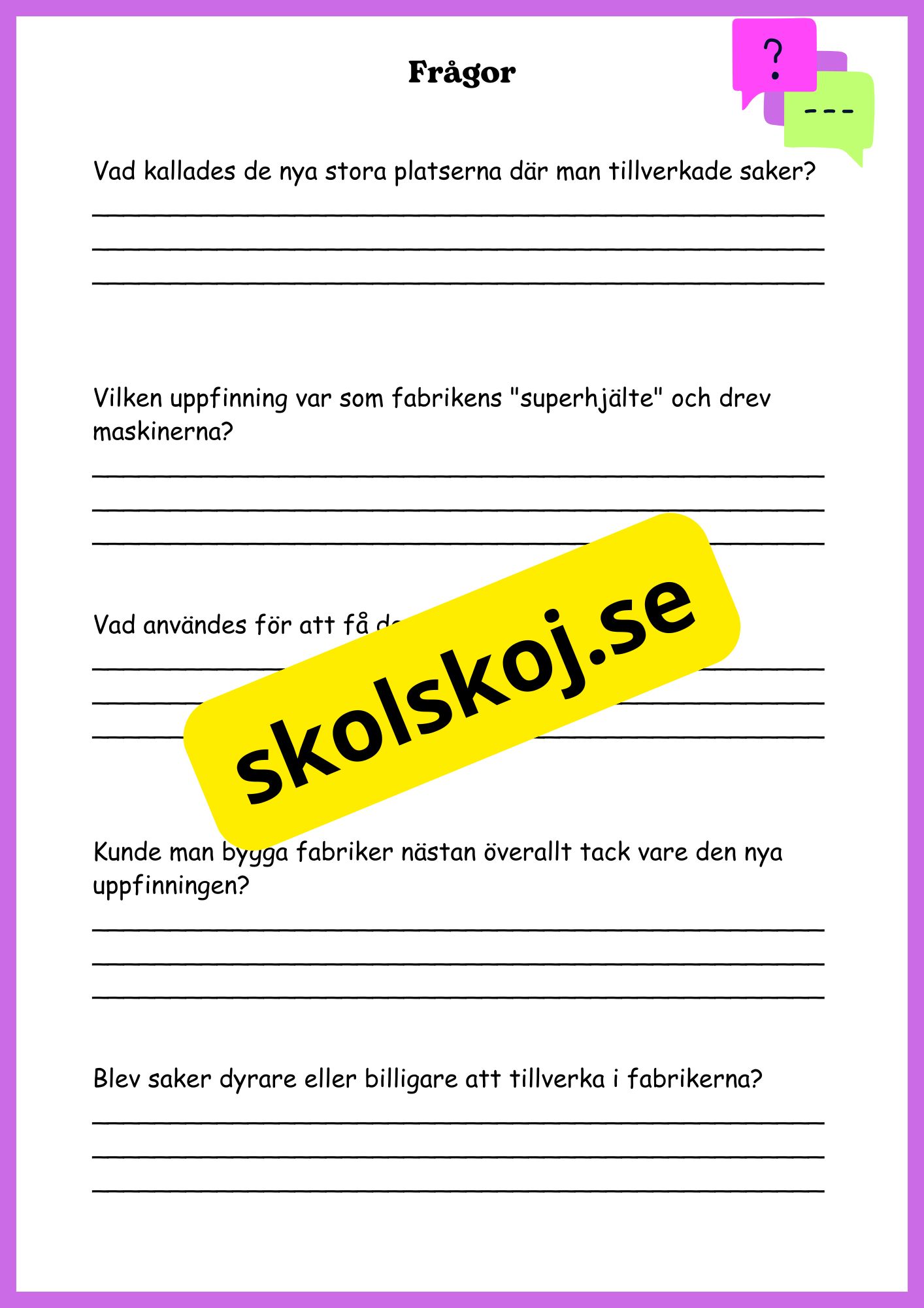 Industriella revolutionen - Hur världen formades - Åk 7 - 9