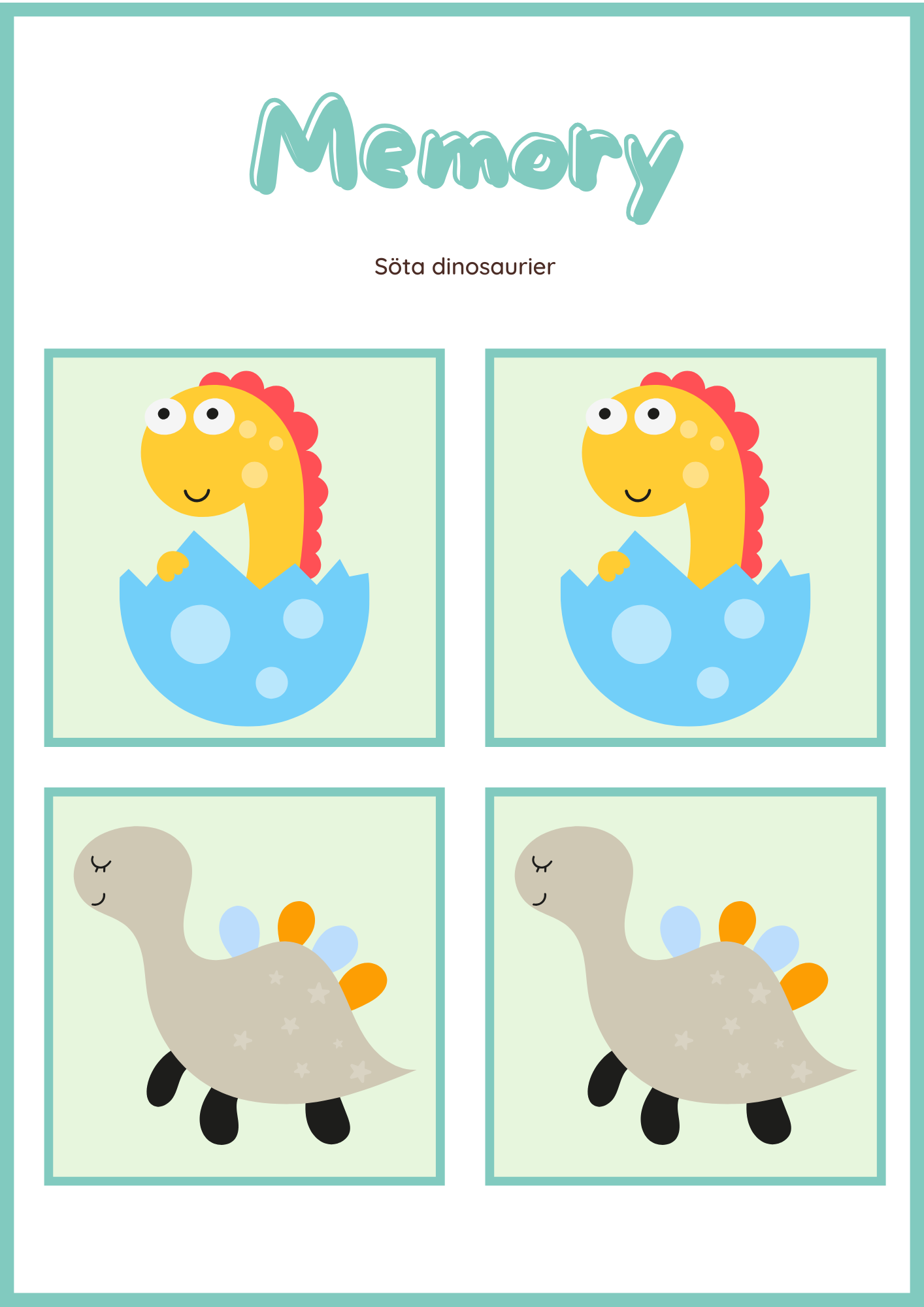 Memory - Söta dinosaurier