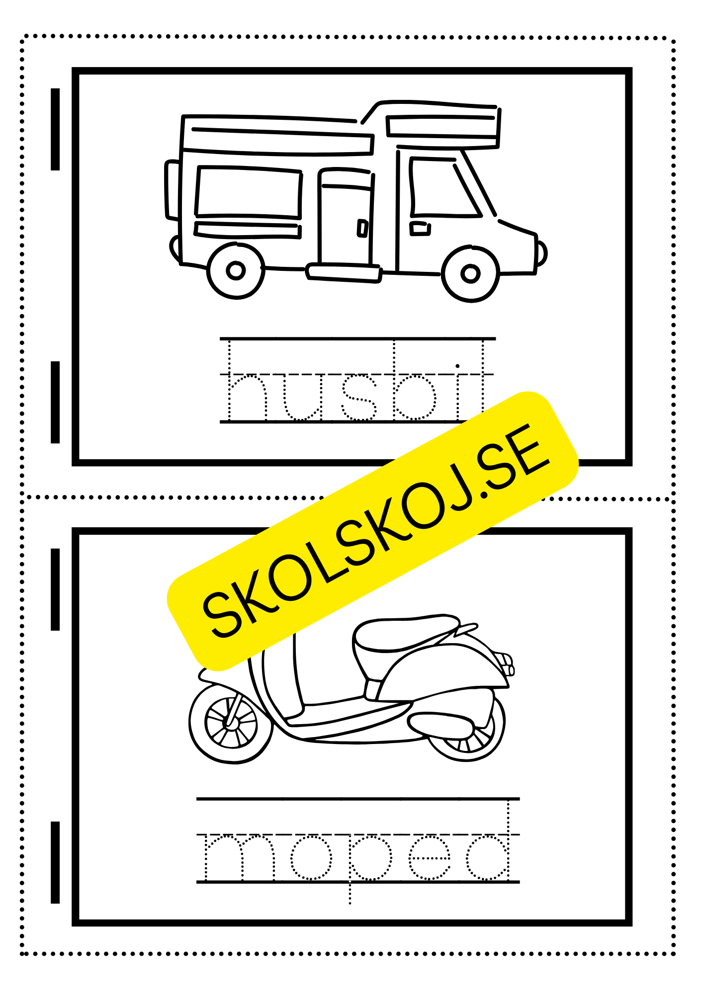 Min skrivbok - Tema fordon