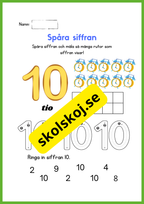Spåra siffran - Häfte - 1 - 10