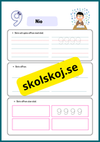 Skriv och spåra siffror med och utan stöd - 0 - 10