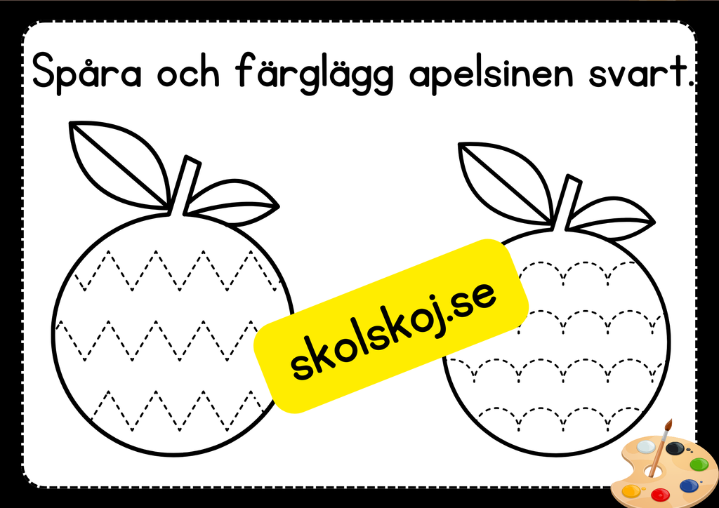 Spåra och färglägg frukter