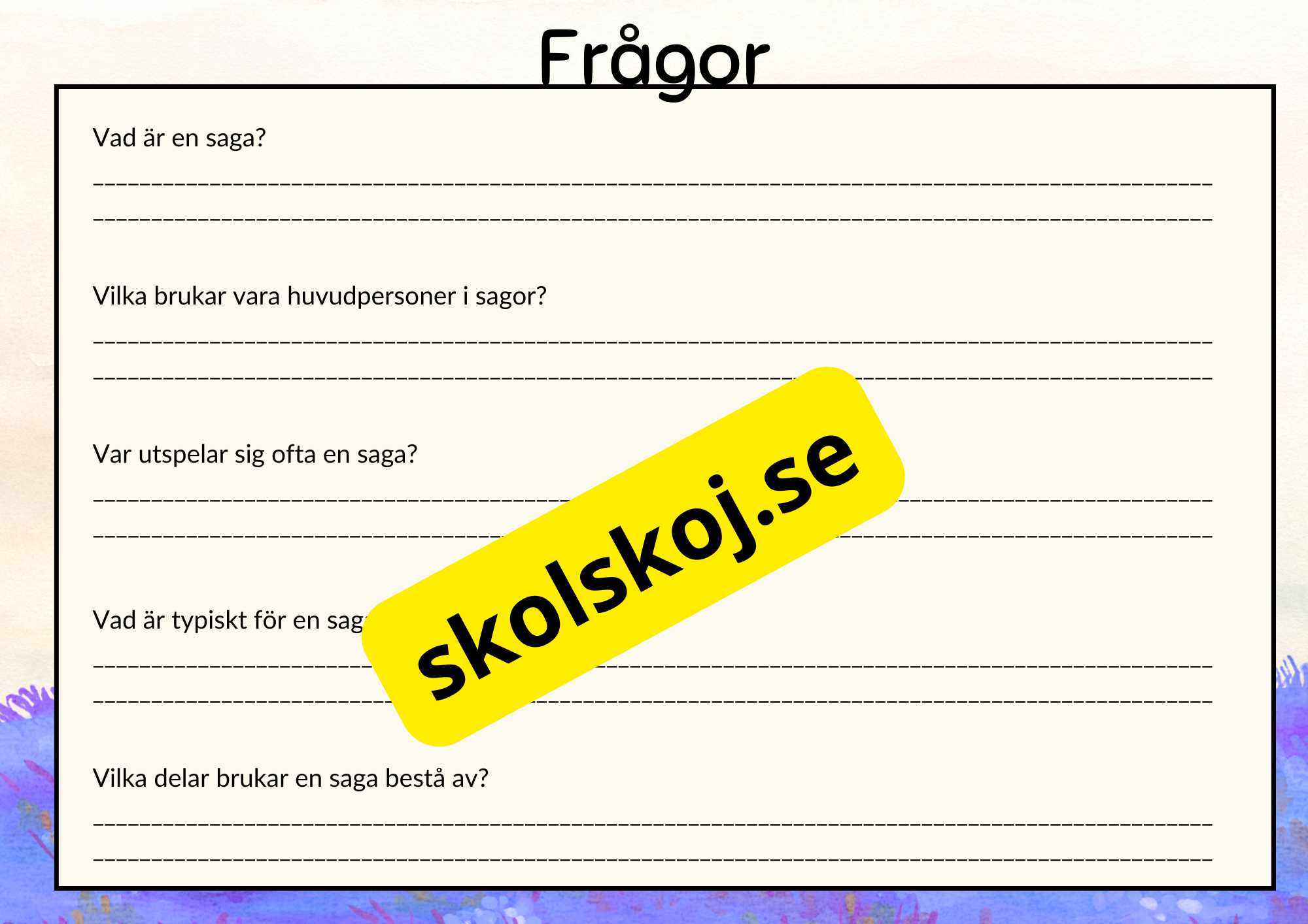 Små lärdomar från stora sagor + Frågor