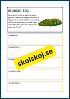 Skrivuppgifter - Använd dina sinnen för att utforska naturen