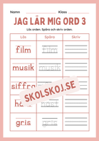 Jag lär mig ord 3 - Häfte
