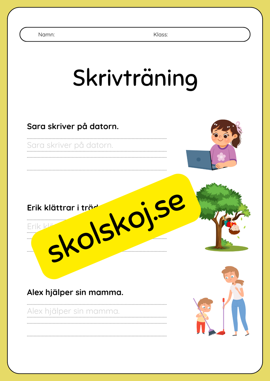Häfte - Skrivträning