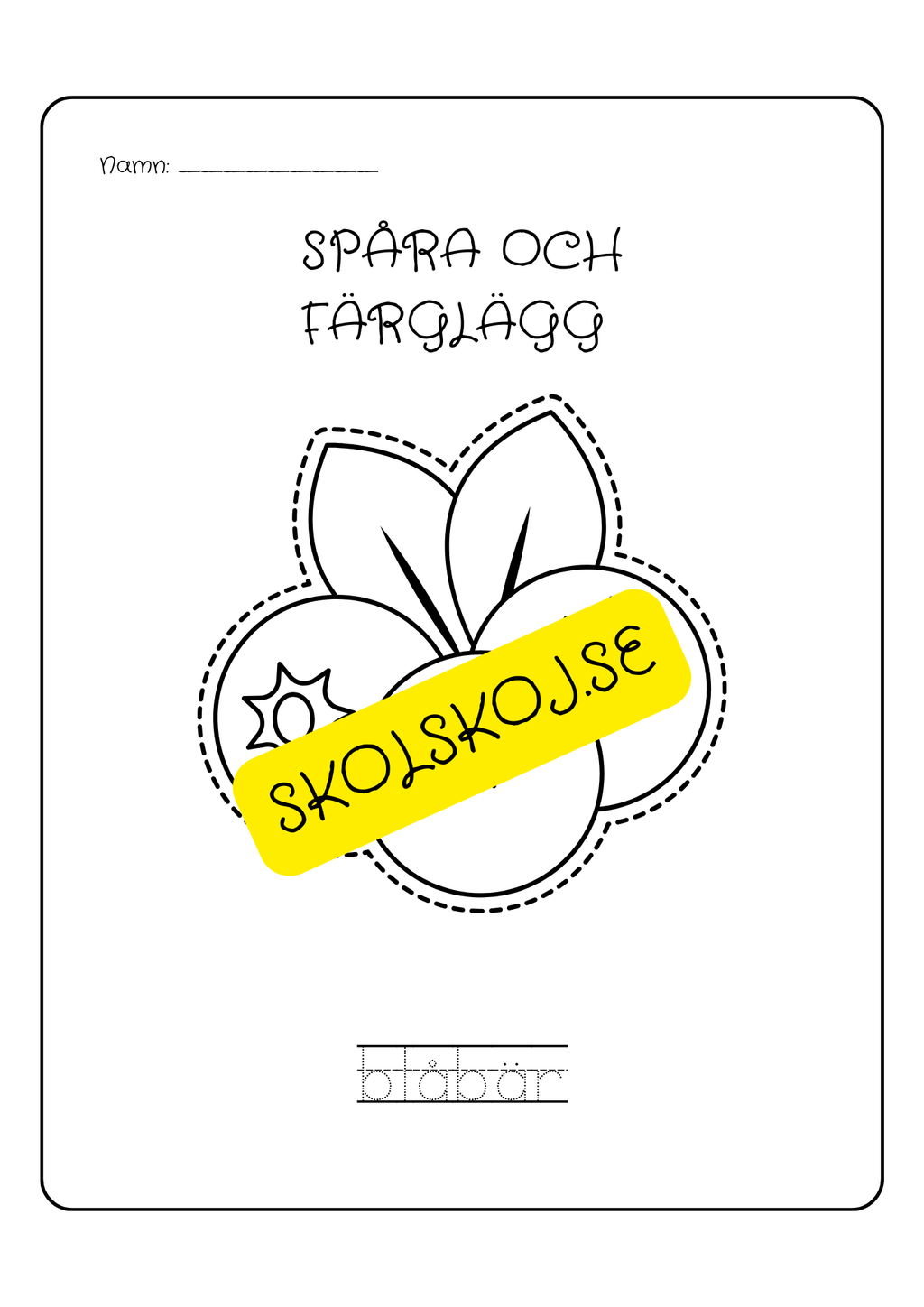 Spåra och färglägg - Tema frukter