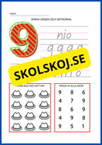 Spåra och lär dig siffror - 0 - 9