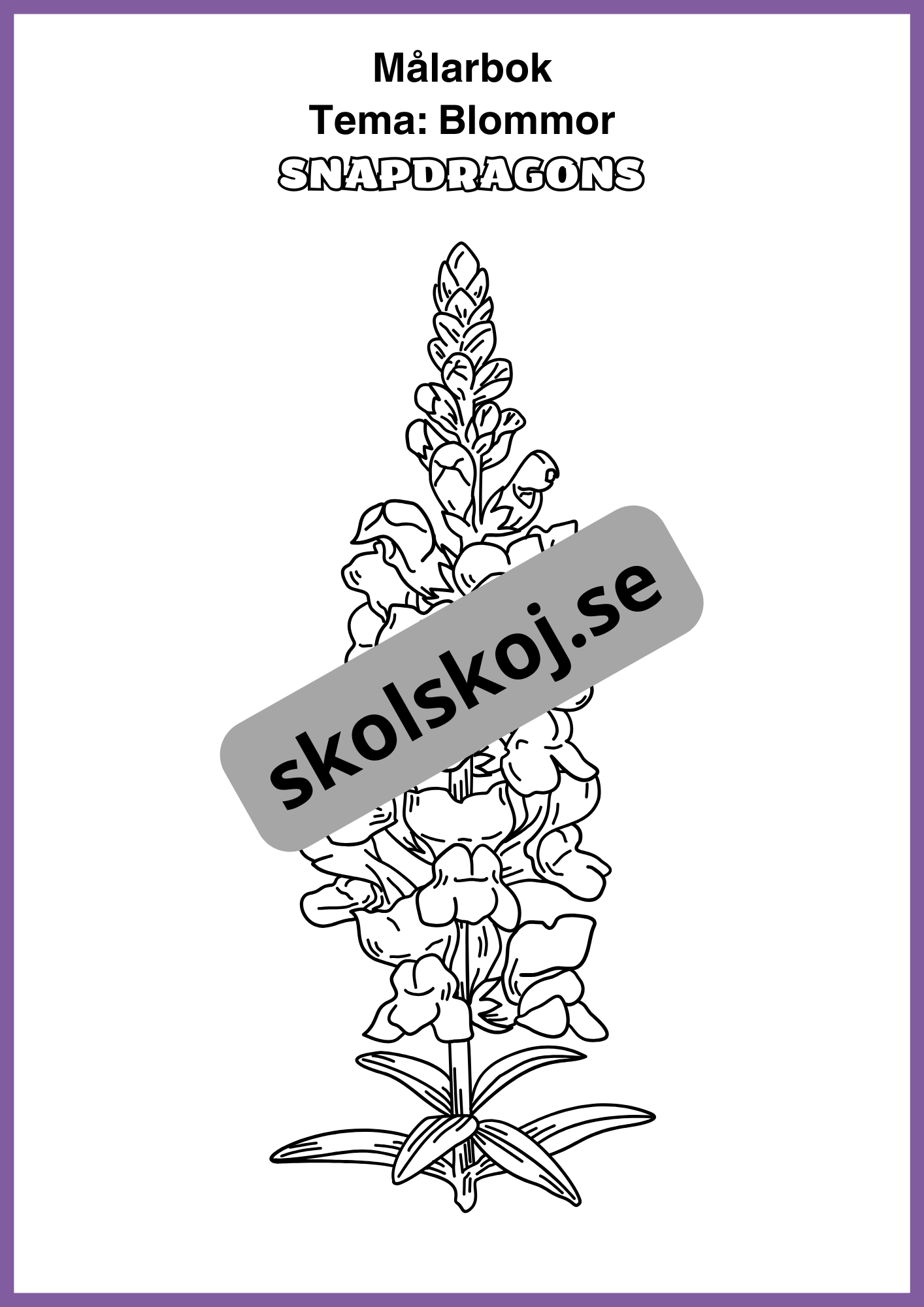 Målarbok - Tema blommor