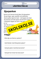 Läsförståelse med korta berättelser
