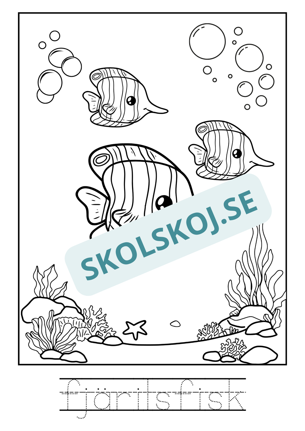 Kompisar i havet - Målarbok