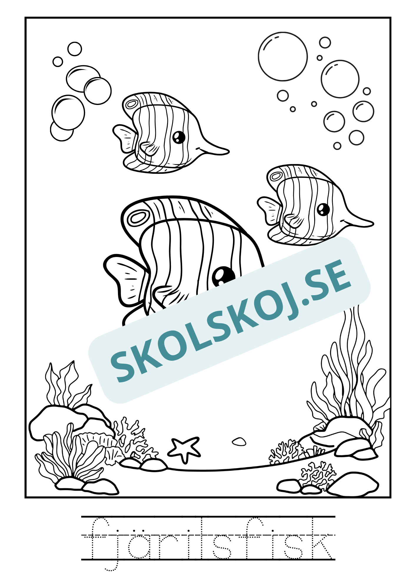 Kompisar i havet - Målarbok