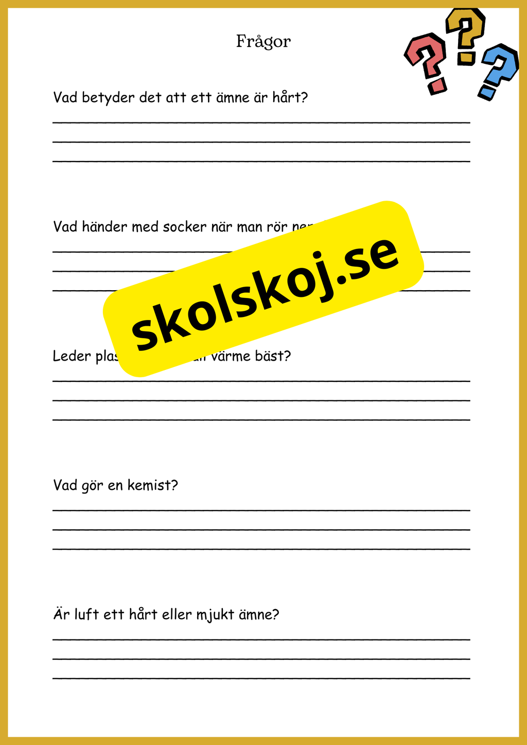 Kemins magiska värld - Fakta + frågor - Åk 4 - 6