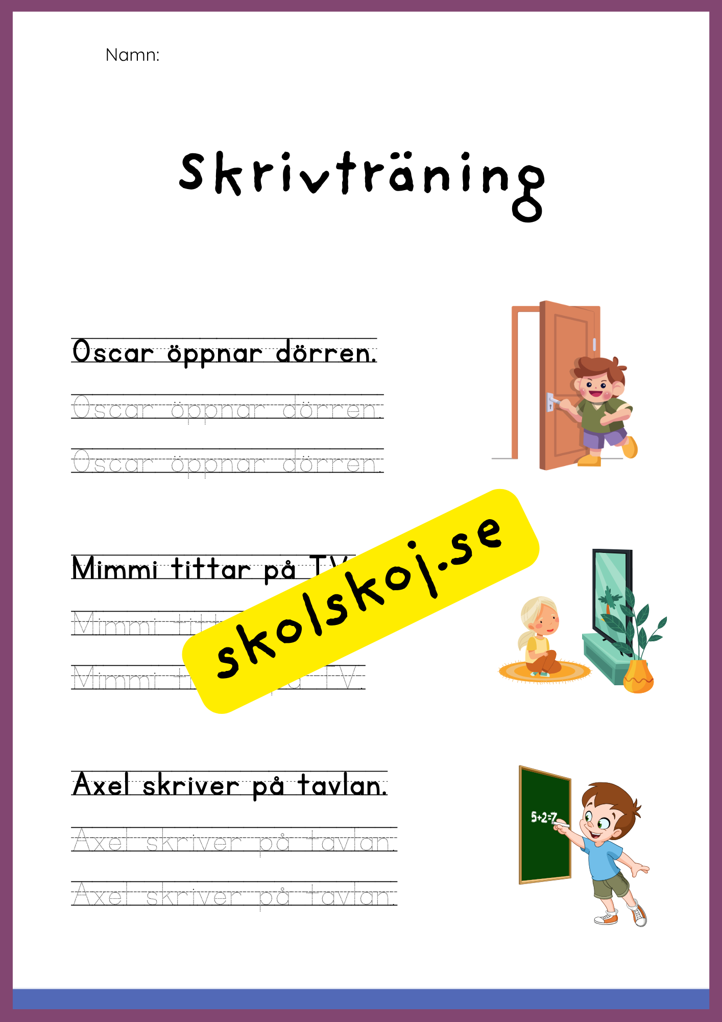 Skrivträning - Häfte