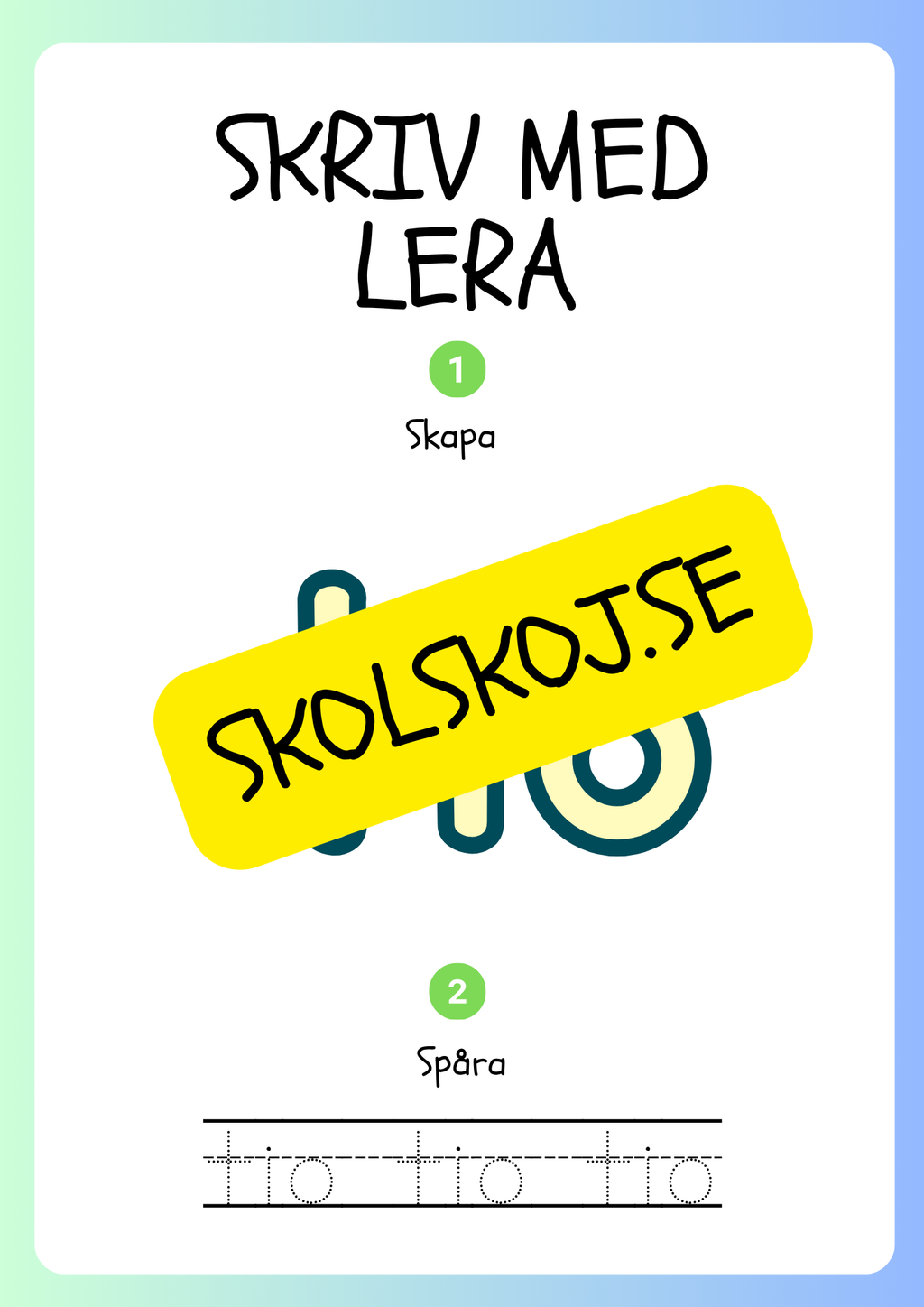 Skriv med lera - Siffror och tal - 1 - 20