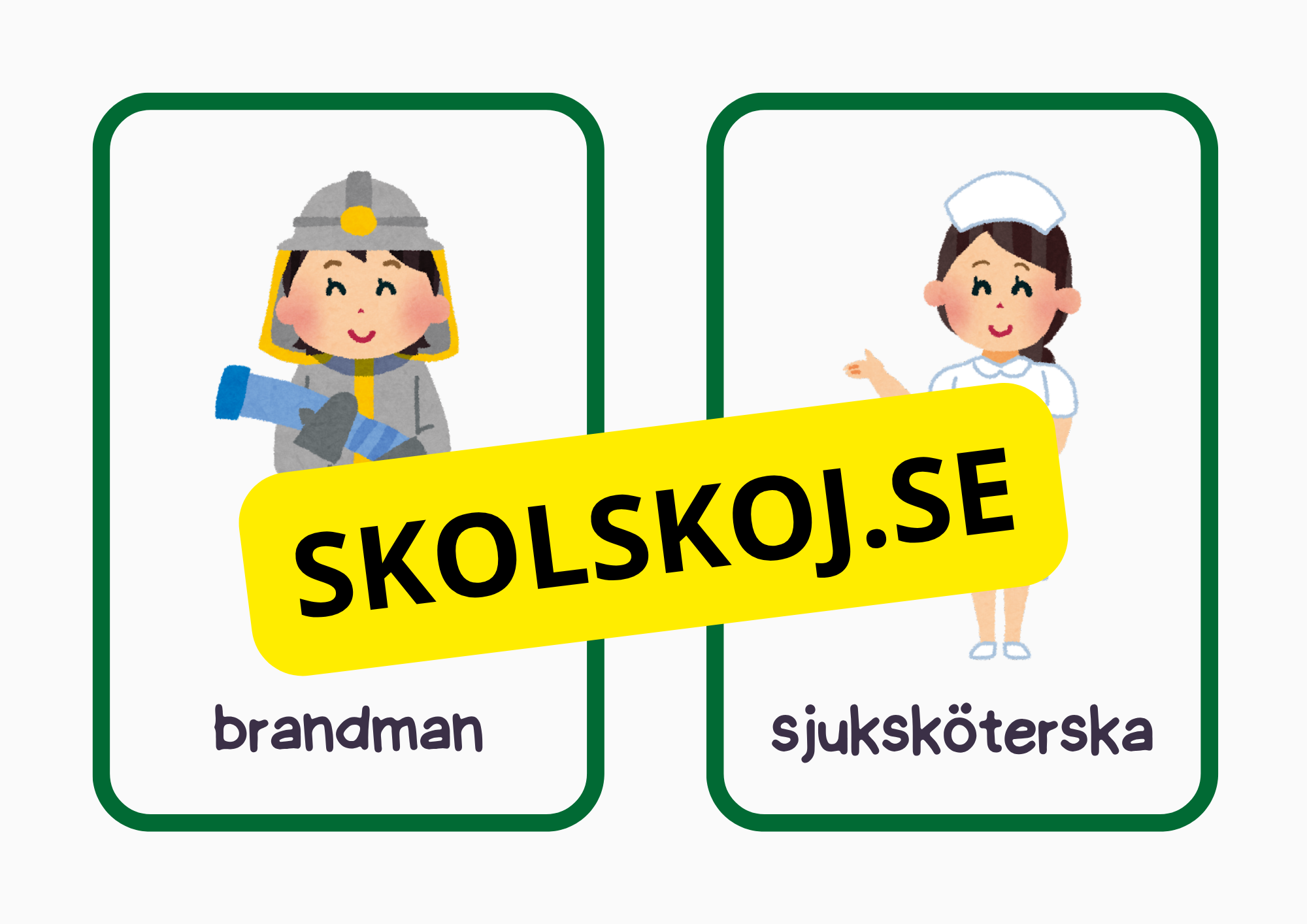 Flashkort - Tema yrke - A5 format