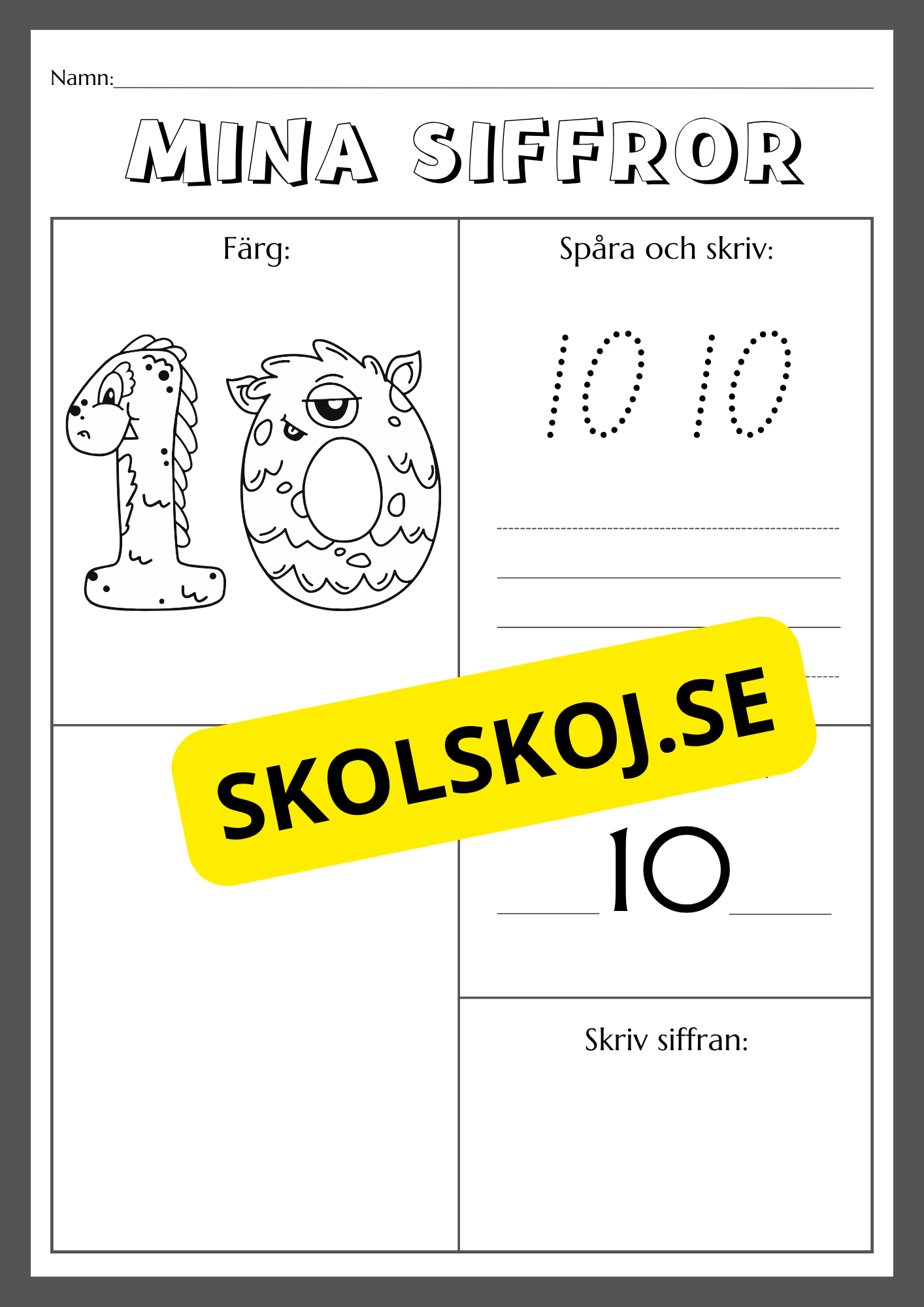 Mina siffror - 1 - 10 - Häfte