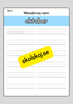 Lär dig skriva månadernas namn