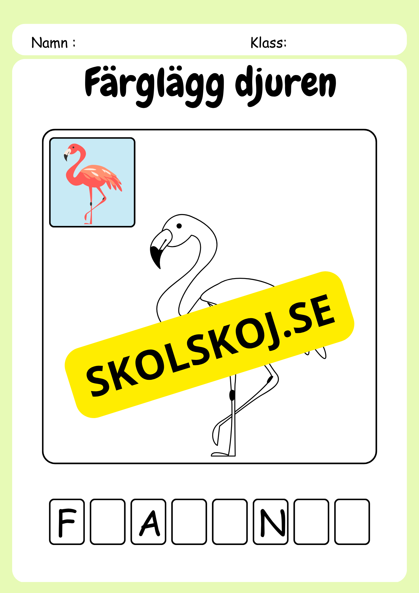 Färglägg, titta och skriv - Häfte
