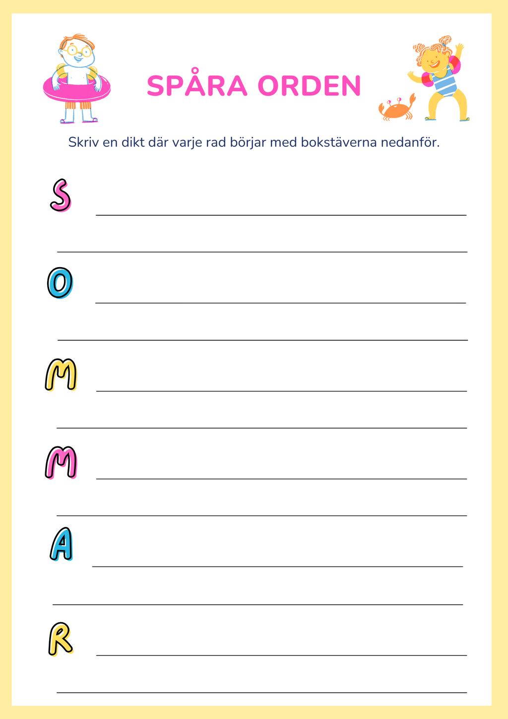 Mitt sommarhäfte - Blandade uppgifter