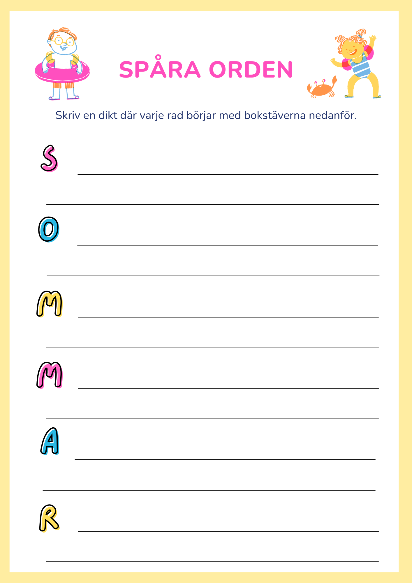 Mitt sommarhäfte - Blandade uppgifter