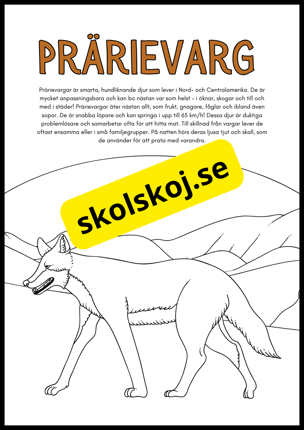 Vilda djur fakta och målarbilder