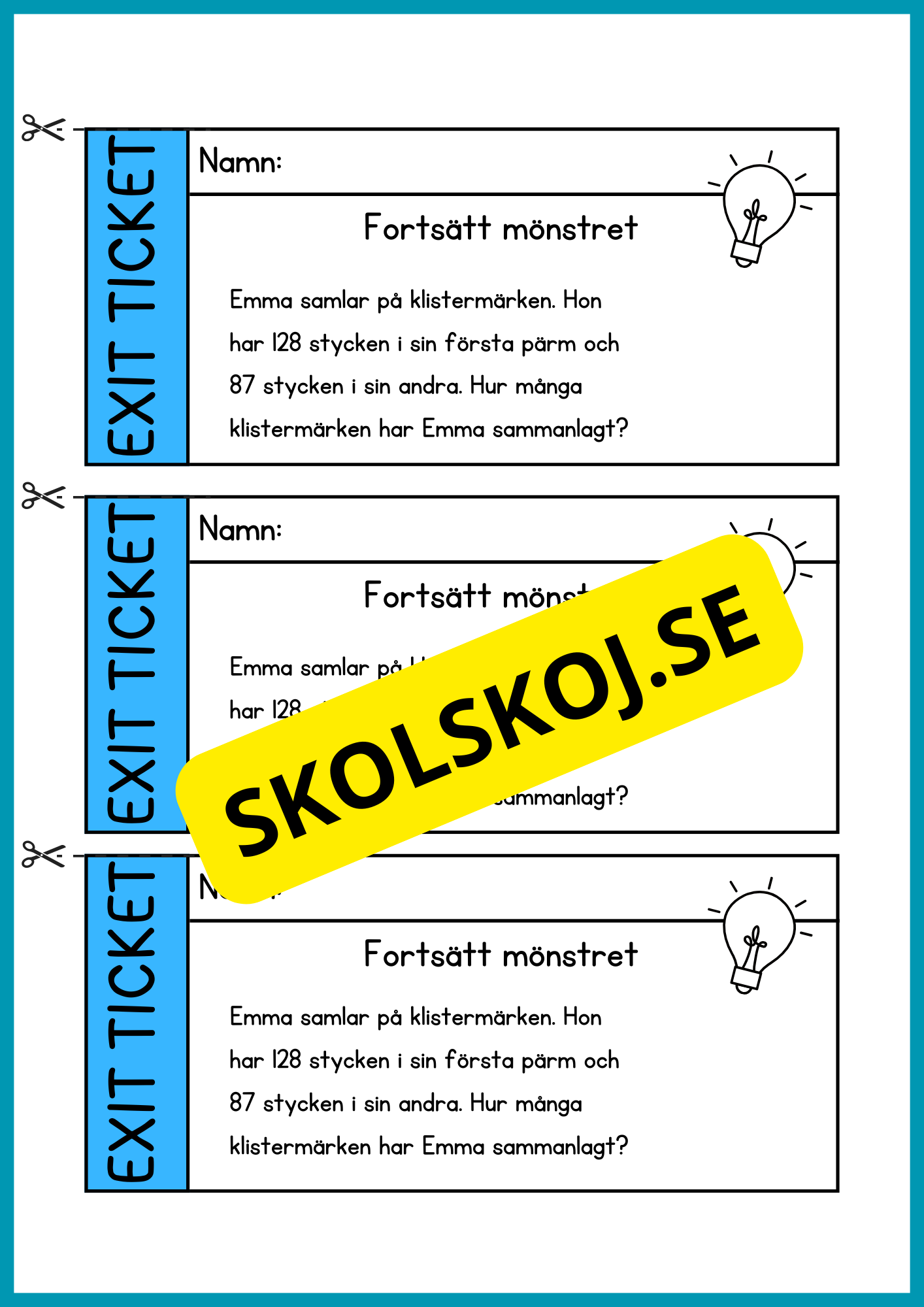 Exit ticket - Årskurs 4 - 5