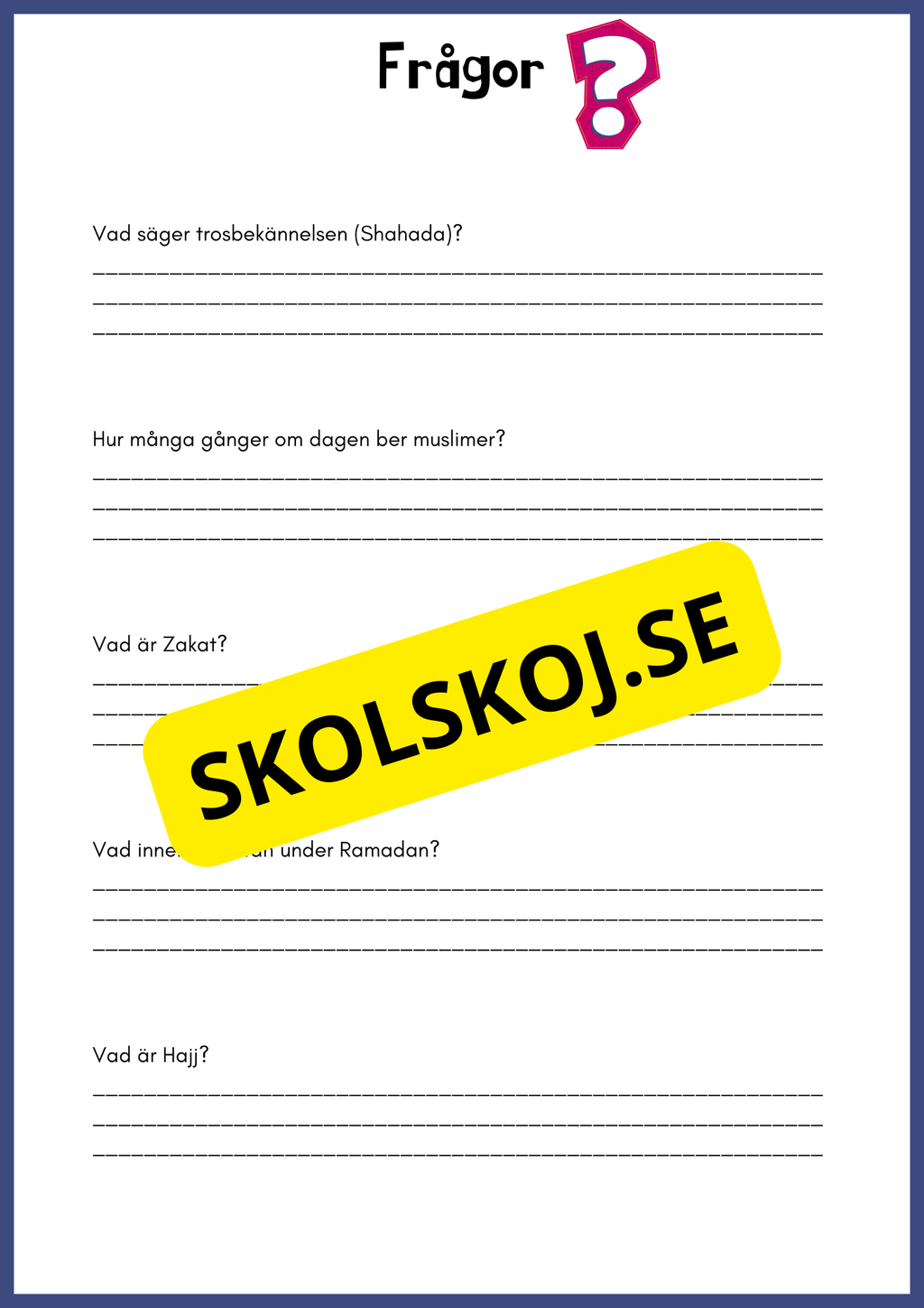 Vad är Islam? - Häfte - Åk 3 - 6