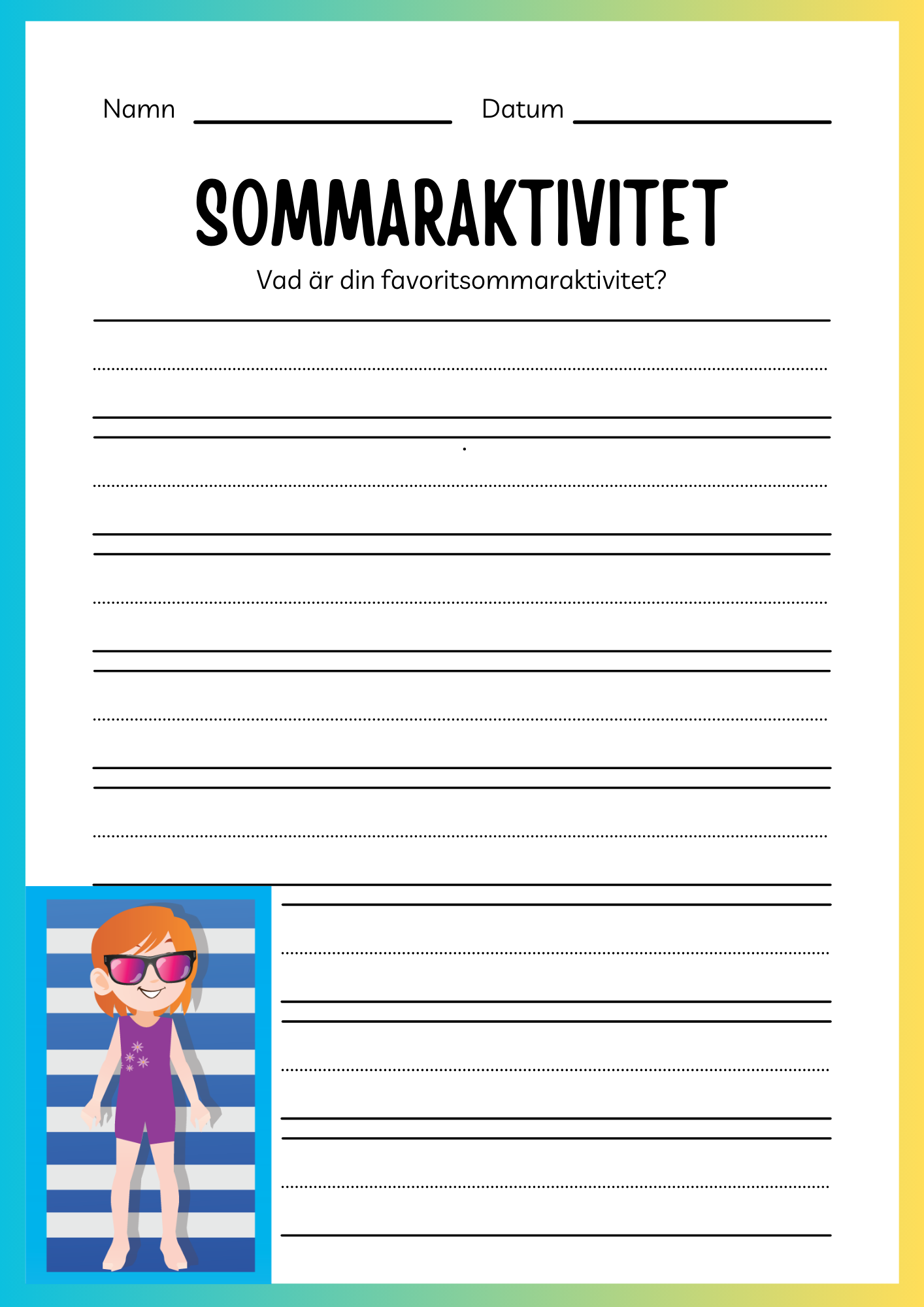 Jag lär mig skriva och räkna - Tema sommar