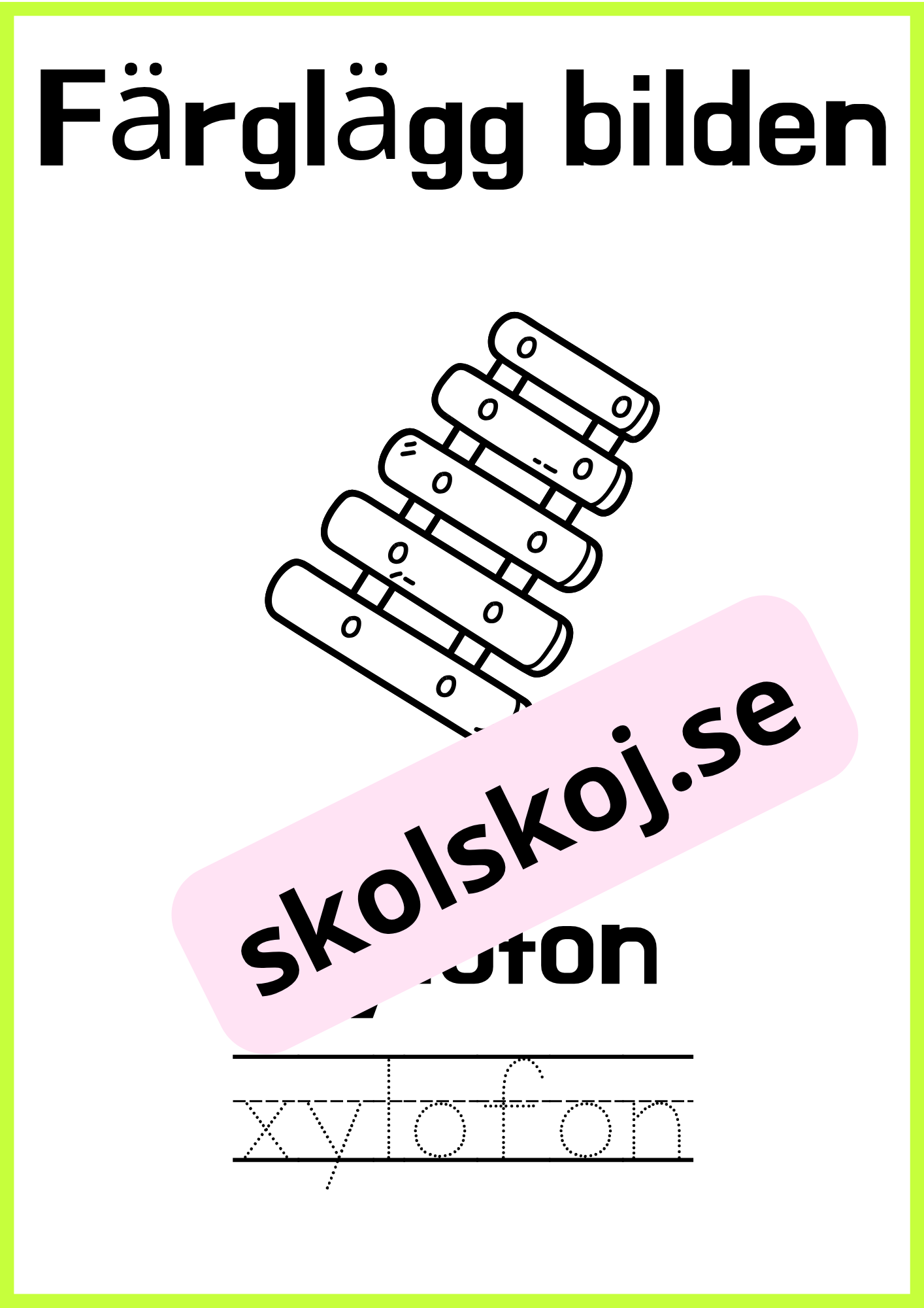 Färglägg bilderna - Skriv ordet