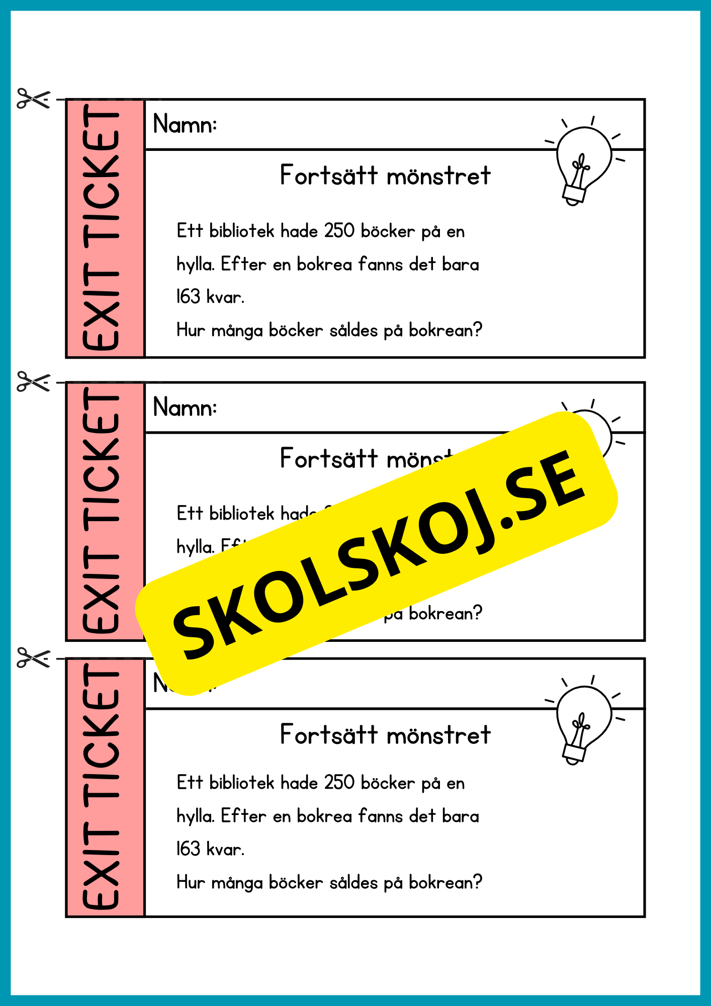 Exit ticket - Årskurs 4 - 5