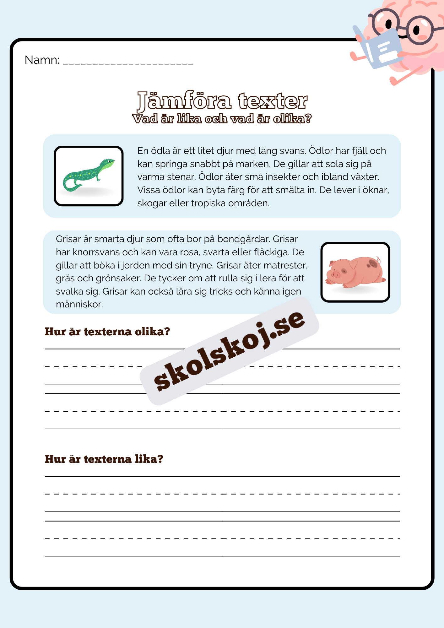 Jämföra texter - Årskurs 2 - 4