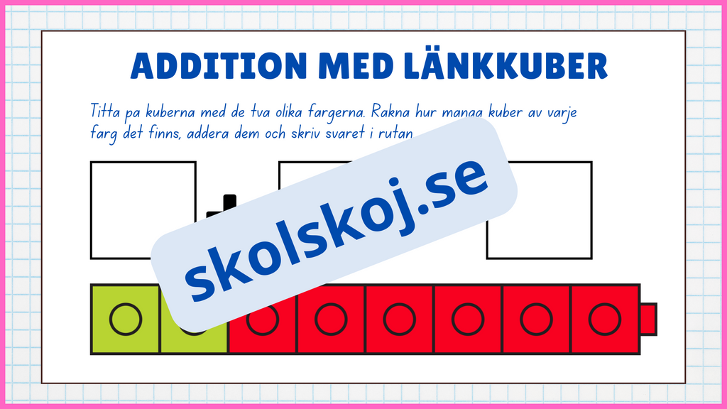 Addition med länkkuber - Enkel addition
