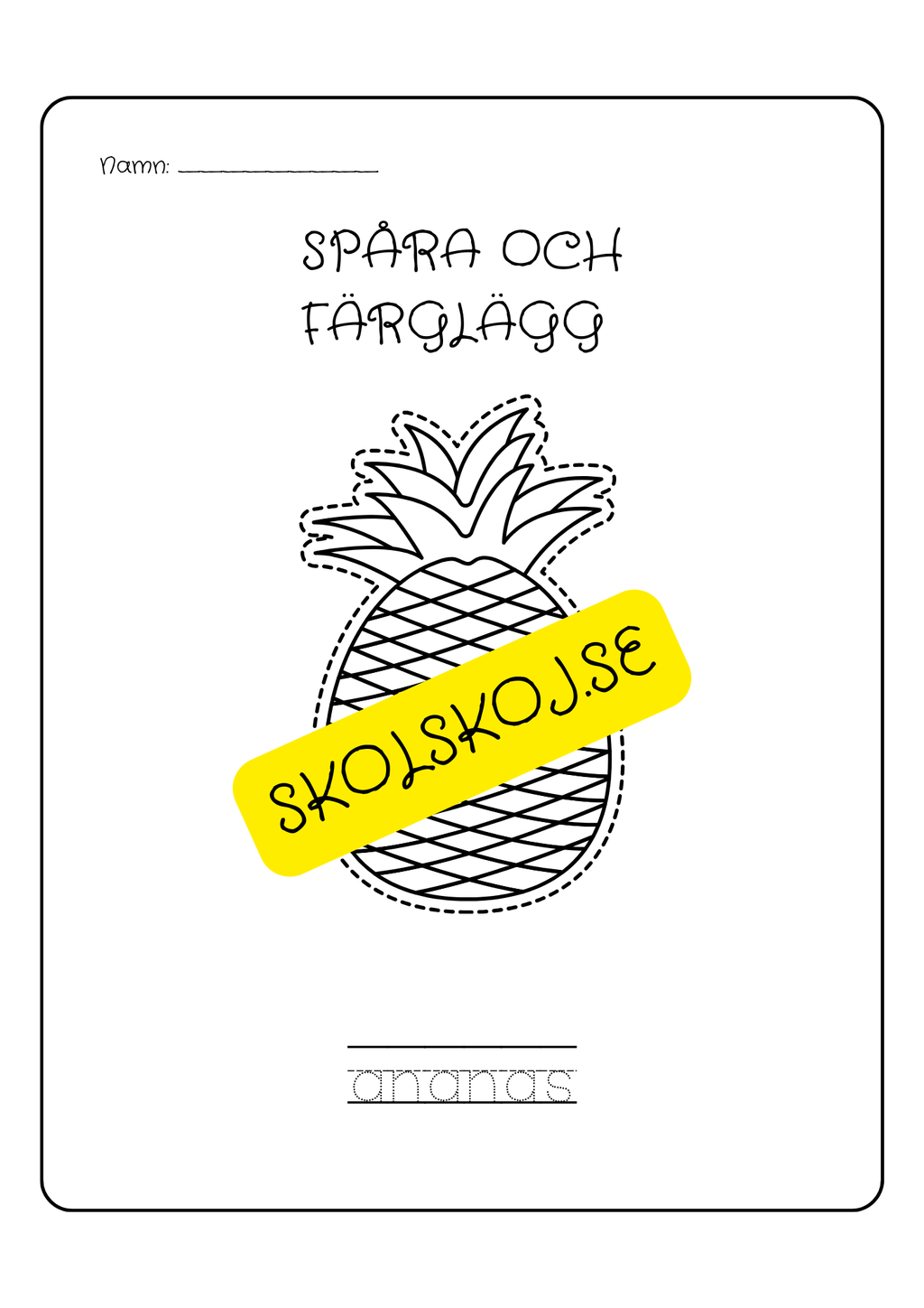 Spåra och färglägg - Tema frukter