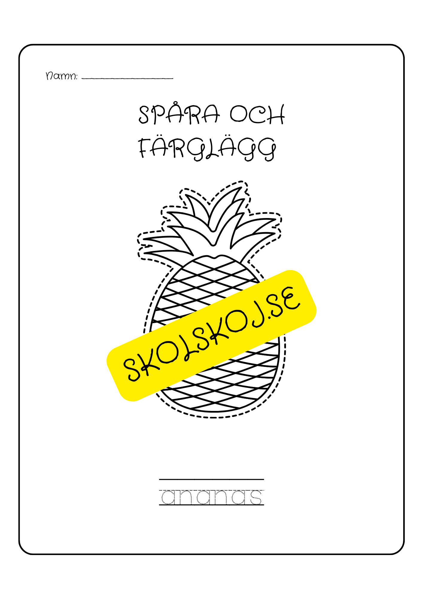 Spåra och färglägg - Tema frukter