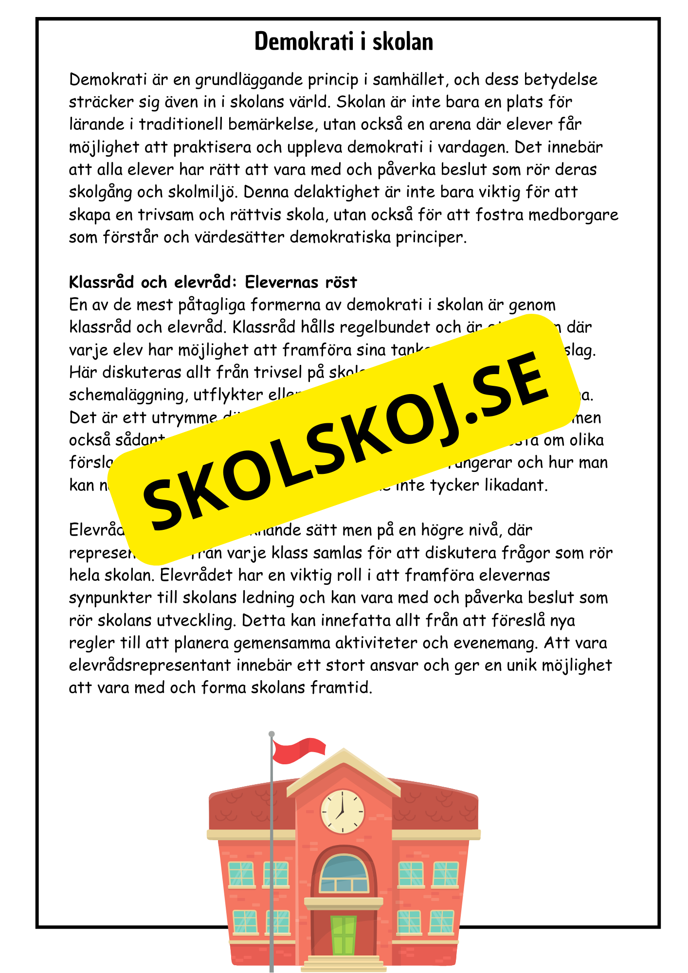 Vad är demokrati? - Årskurs 4 - 6 (18 sidor)