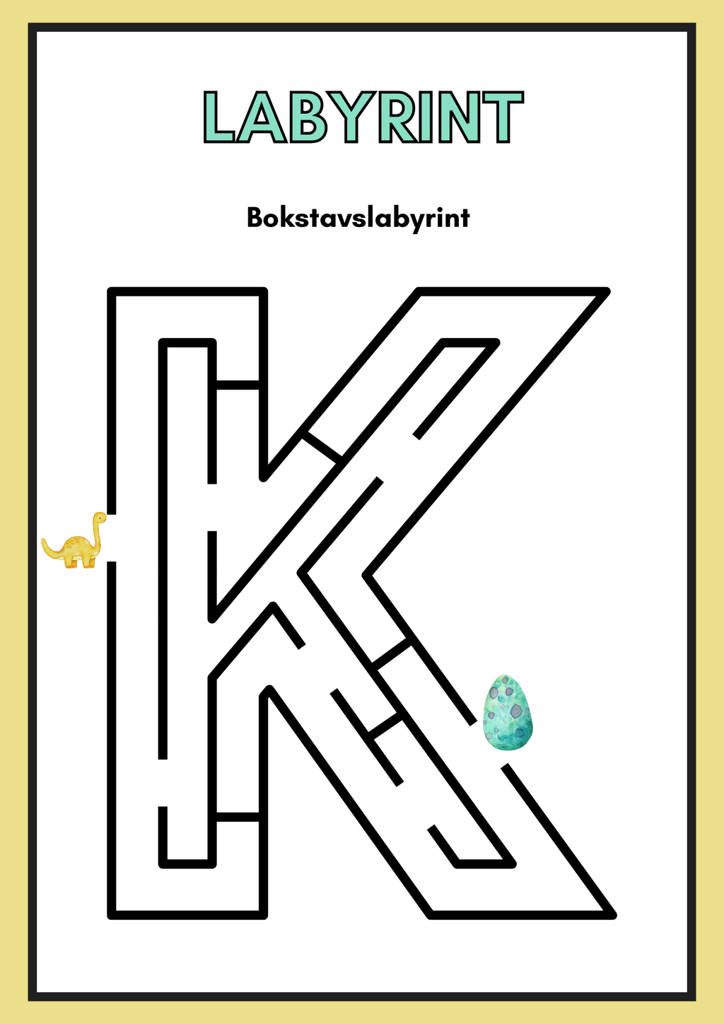 Bokstavslabyrint (hela alfabetet) - Versaler
