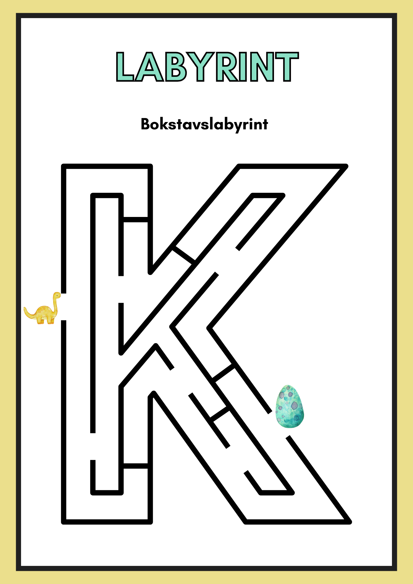 Bokstavslabyrint (hela alfabetet) - Versaler