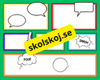 Färgglada och illustrativa serierutor med i superhjältarnas värld.