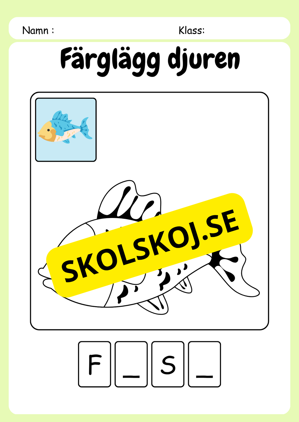 Färglägg, titta och skriv - Häfte