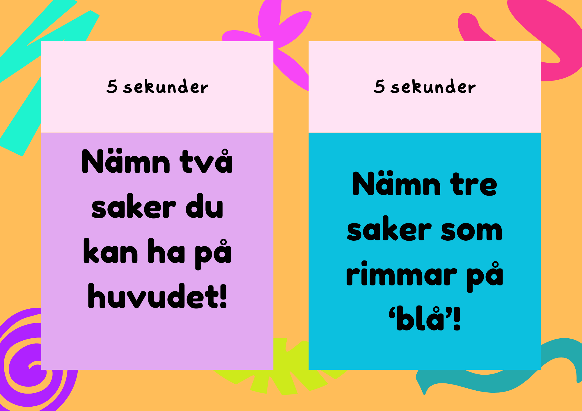 Nämn två, nämn tre! – Ett kul och färgsprakande quiz
