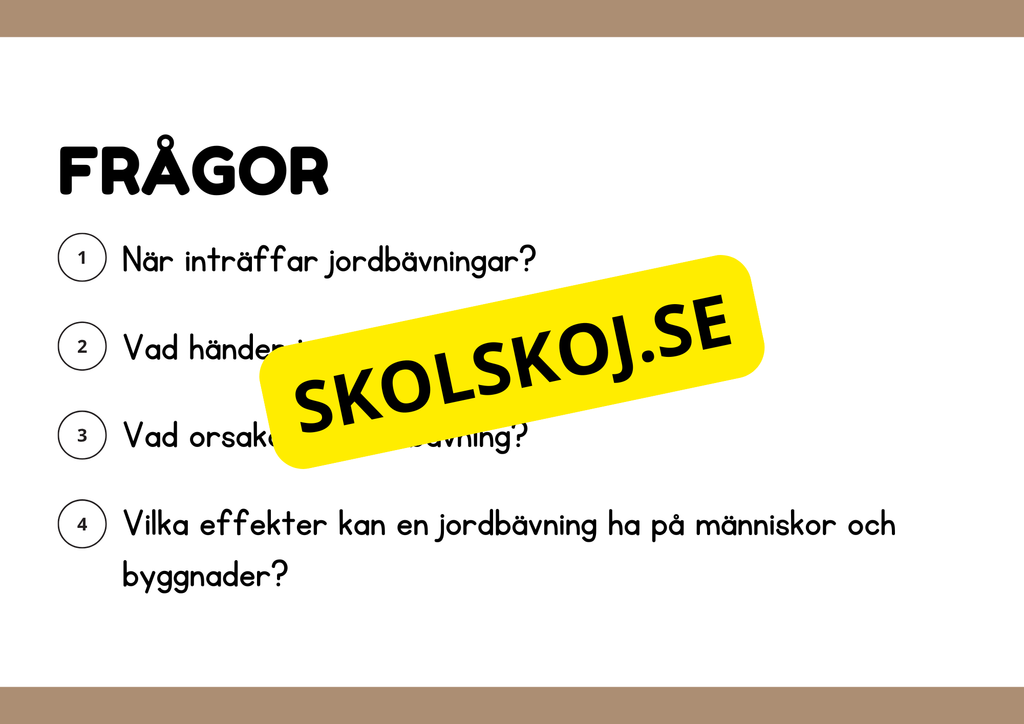 Naturliga katastrofer - Läsförståelse